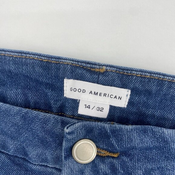 Good American Womens Size 14/32 Good Legs Straight Jeans Raw Hem GSTL67TNA 1288 - Picture 6 of 12